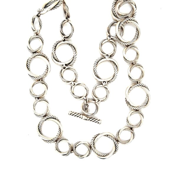 D.Y. 925 Circle Link Toggle Necklace - Picture 1 of 6